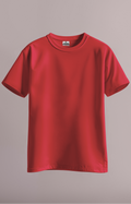 Plain Daily Fit T-Shirt - Red